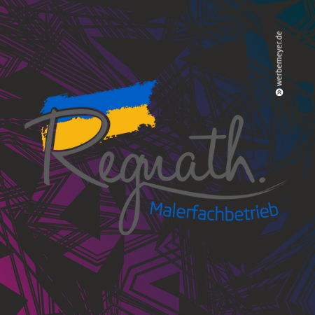 Zu sehen ist das Logo der Firma Regnath Malerfachbetrieb, dass von uns modernisiert worden ist.